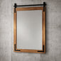 KeonJinn 24 in W x 36 in H Rectangular Barn Door Brown Mirrors Wood Framed Mirror Farmhouse Bathroom Vanity Mirror