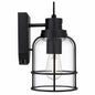 Quoizel Camberly 12 13 in Matte Black Motion Sensing Dusk to Dawn Outdoor Hardwired Wall Lantern Sconce with Clear Glass Shade DSHD41062Q