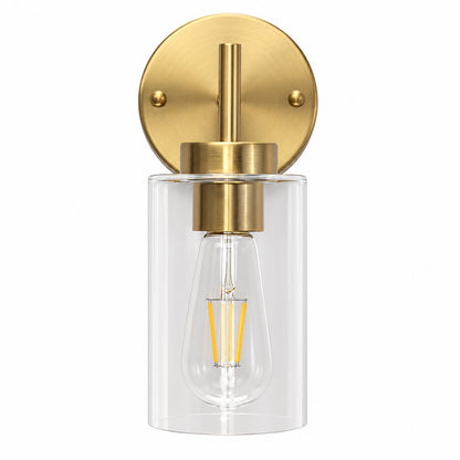 HLJYNJM 7 4 in 1 Light Brass Modern Wall Sconce with Clear Glass Shade for Living Room Bedroom Entry Hallway DMB0069A1BR