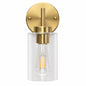 HLJYNJM 7 4 in 1 Light Brass Modern Wall Sconce with Clear Glass Shade for Living Room Bedroom Entry Hallway DMB0069A1BR