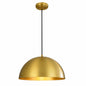 Y INSP Brava 1 Light Large Gold Dome Pendant Light with Metal Shade LT1072821