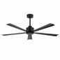 Flashwind 52 in Indoor Black Modern Downrod Mount Ceiling Fans with Remote Included for Porches and Covered Patios No Light