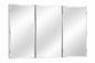 KeonJinn 48 in W x 32 in H Rectangular Beveled Frameless Metal White Surface Mount Recessed Medicine Cabinet with Mirror