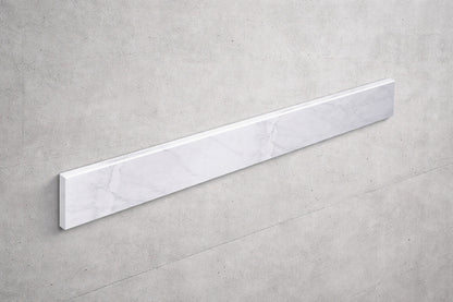 NTQ 21 in Real Marble Vanity Sidesplash Marble Bathroom Vanity Side Splash in Carrara White