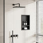 Yuaris 12 in W x 18 in H x 4 in D Waterproof Recessed Shower Niche with Double Shelves in Matte Black No Tile Needed SN1218BL2