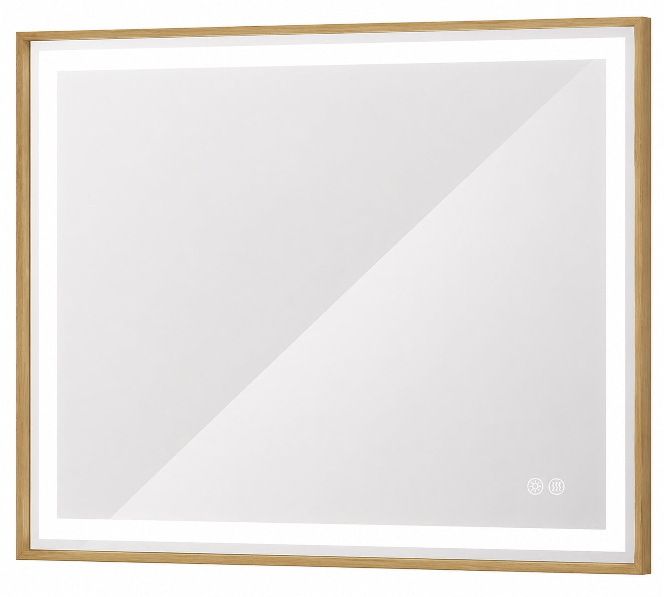 KeonJinn 40 in W x 32 in H Rectangular Framed LED Lighted Bathroom Vanity Mirror with Light in Gold with Backlit and Anti Fog