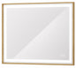 KeonJinn 40 in W x 32 in H Rectangular Framed LED Lighted Bathroom Vanity Mirror with Light in Gold with Backlit and Anti Fog
