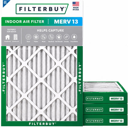 Filterbuy 20 in x 30 in x 2 in MERV 8 FPR 5 Dust Defense Pleated HVAC AC Furnace Air Filters Replacement 4 Pack AFB20x30x2M8pk4