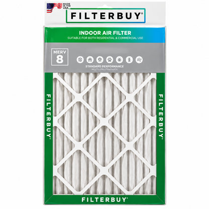 Filterbuy 16 in x 32 in x 2 in MERV 8 FPR 5 Dust Defense Pleated HVAC AC Furnace Air Filters Replacement 1 Pack AFB16x32x2M8pk1