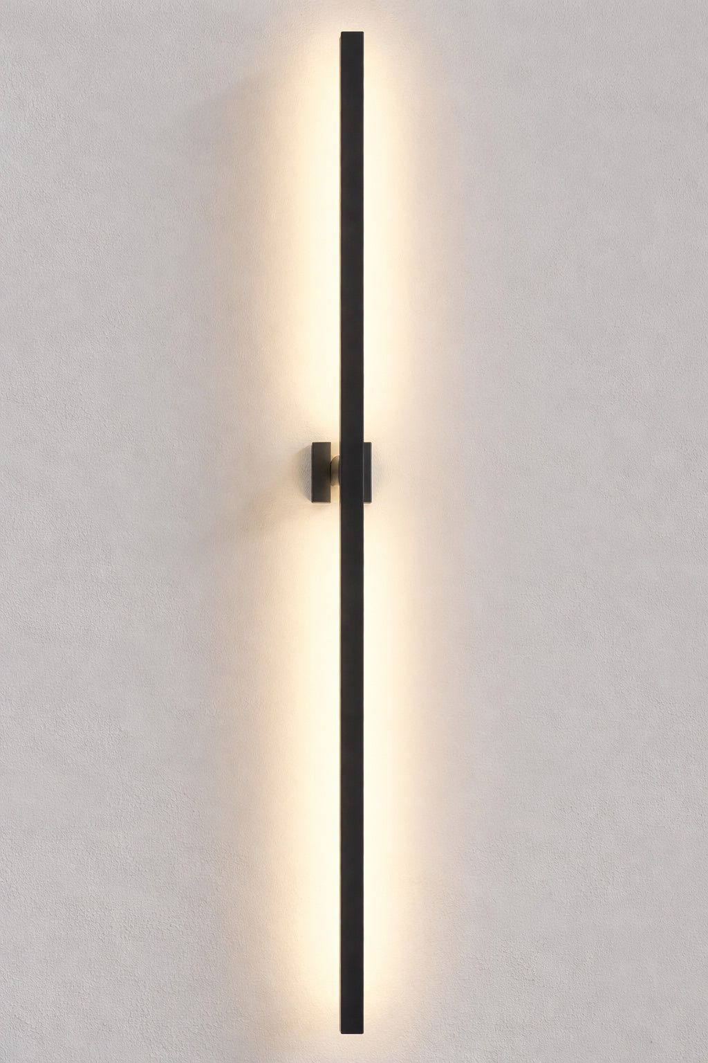 LamQee 63 in Black Modern Linear LED Outdoor Wall Lantern Sconce with Frosted Glass Shade