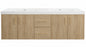 PROOX MinimalGrace 60 in Double Sink Floating Oak Bath Vanity with White Resin Top