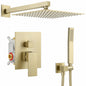 MTTCLE 1 Spray Shower Faucet Set 1 8 GPM with Hand Shower Pressure Balance in Brushed Gold SS001G 10 004