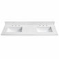 LANDOLT Classic 60 in W x 22 in D Quartz Stone White Rectangular Double Sink Bathroom Vanity Top in White Carrara