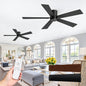 Breezary Hilfro 2 Pack 42 in Black Flush Ceiling Fan No Light with 5 Black Brown Blades and Remote Included for Living Room