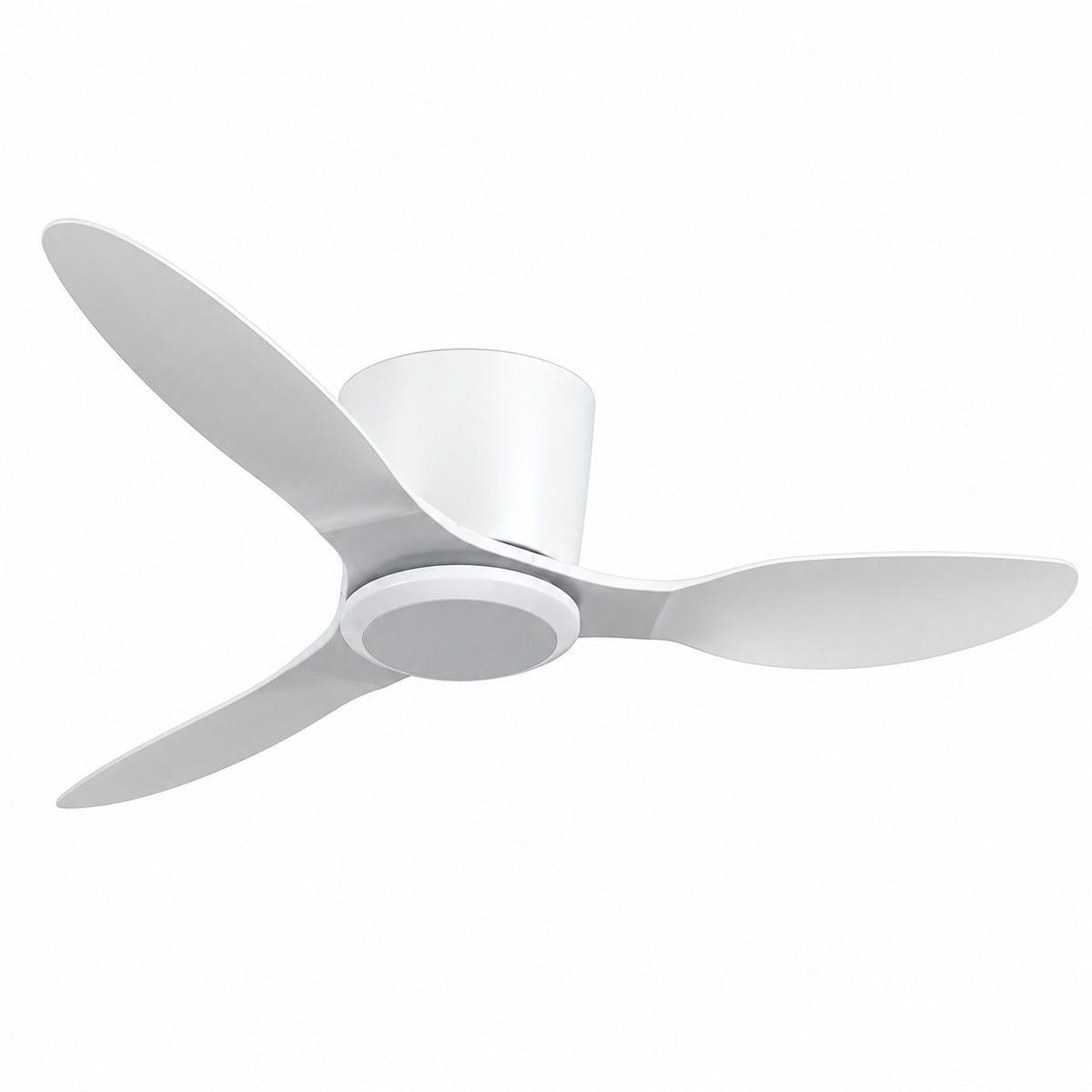 42 in Indoor White Flush Mount Ceiling Fan with Quiet Reversible DC Motor and Remote Control for Bedroom or Living Room AGH 002 K