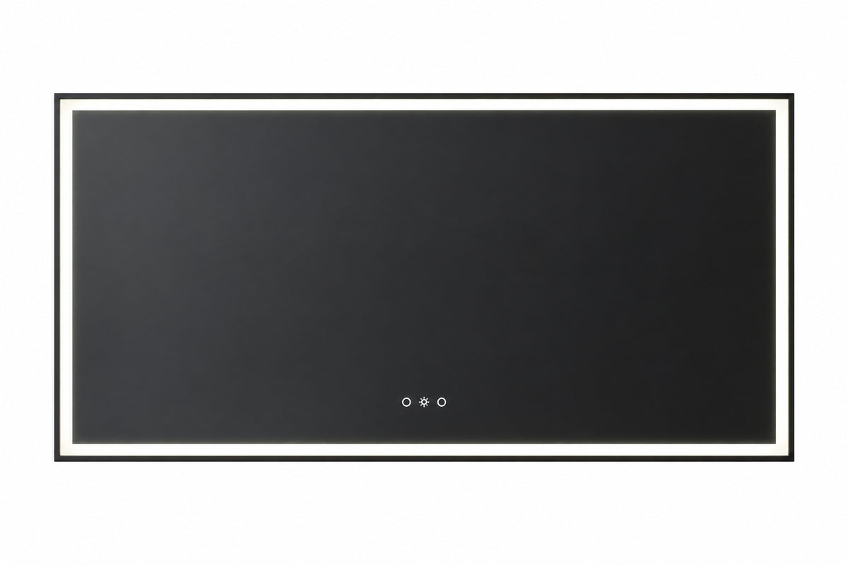 Yuaris 60 in W x 30 in H Rectangular Frameless Anti Fog Dimmable Wall Bathroom Vanity Mirror with Backlit and Front Lit
