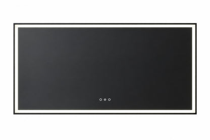 Yuaris 60 in W x 30 in H Rectangular Frameless Anti Fog Dimmable Wall Bathroom Vanity Mirror with Backlit and Front Lit