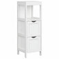 YSQCAR 13 in W x 13 in D x 35 43 in H White MDF Freestanding Linen Cabinet with 2 Drawers and 1 Storage Shelf