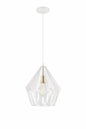 Mencolulu 11 81 In 1 Light Industrial Matte White Metal Diamond Shaped Pendant Light Geometric Hanging Ceiling Cage Shade
