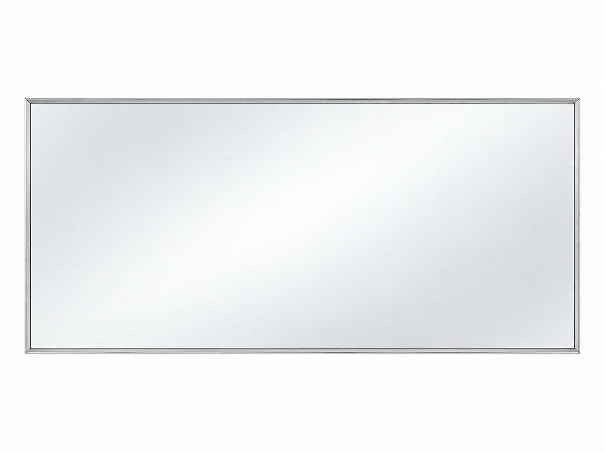 KeonJinn 60 in W x 30 in H Rectangle Aluminum Framed Beveled Bathroom Vanity Mirror Over Sink in Brushed Nickel Bathroom Mirror