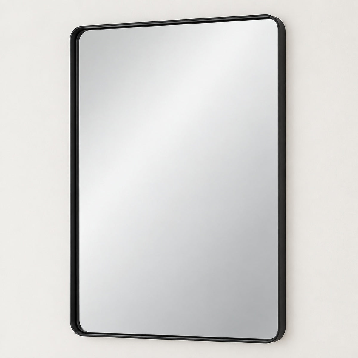 TETOTE 30 in W x 36 in H Modern Rectangular Black Bathroom Mirror Aluminum Framed Wall Bathroom Vanity Mirror