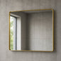 TETOTE 48 in W x 36 in H Modern Rectangular Aluminum Framed Wall Bathroom Vanity Mirror in Brush Gold Bathroom Mirror