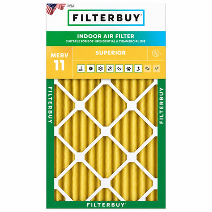 Filterbuy 12 in x 30 in x 2 in MERV 11 FPR 7 Allergen Defense Pleated HVAC AC Furnace Air Filters Replacement 5 Pack