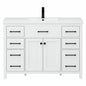 48 in W x 18 in D x 34 in H 1 Sink Freestanding Bath Vanity in White with White SMC Resin Top and Drain Faucet Set BV162WH VS060