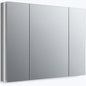 WELLFOR ROSA 64 in W x 36 in H Surface Recessed Mount Rectangular Tri View Aluminum Medicine Cabinet with Mirror Combo Set