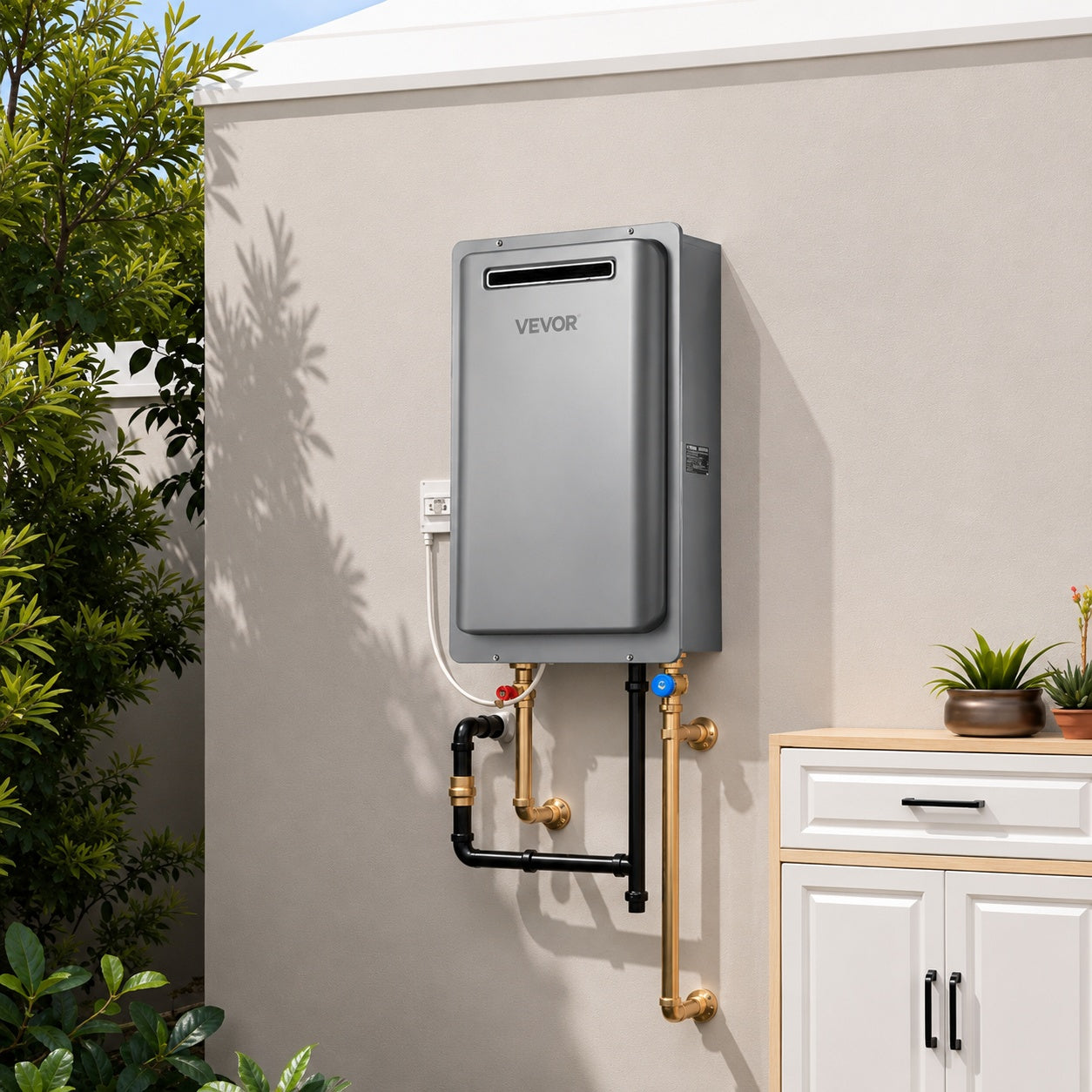 VEVOR Propane Tankless Water Heater 8 Gal Outdoor 191000 BTU Instant Hot Water Heater Smart Temperature Control