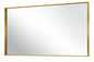 KeonJinn 48 in W x 30 in H Framed Brushed Gold Mirrors for Bathroom Wall Square Corner Bathroom Vanity Mirror Over Sink HD 30KF12175GD