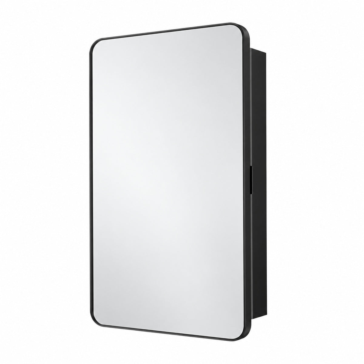 24 in W x 32 in H Rectangular Black Stainless Steels Framed Recessed Surface Mount Medicine Cabinet with Mirror HT MC6 BK6181
