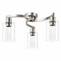 YANSUN 12 in 3 Light Semi Flush Mount Ceiling Light Brushed Nickel Fixture with Clear Glass for Bedroom Hallway Decor HA BX08001CDNI2 1AP2