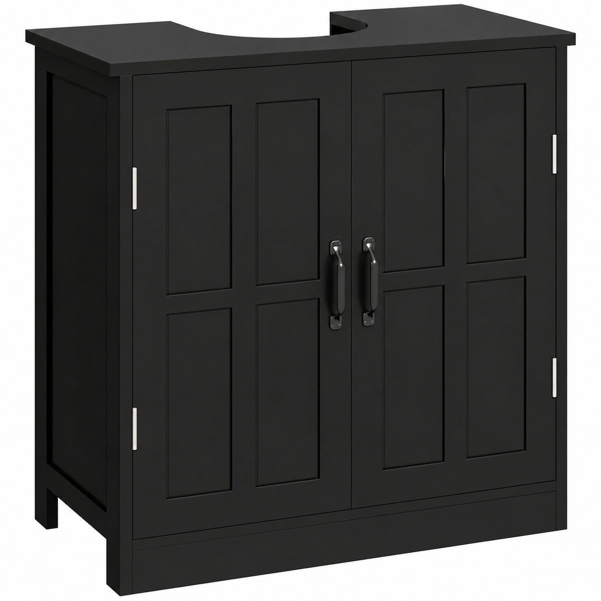 Kleankin Pedestal Sink Storage Cabinet Under Sink Cabinet with 2 Doors and Adjustable Shelf Bathroom Vanity 834 574V80BK