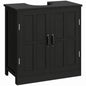 Kleankin Pedestal Sink Storage Cabinet Under Sink Cabinet with 2 Doors and Adjustable Shelf Bathroom Vanity 834 574V80BK