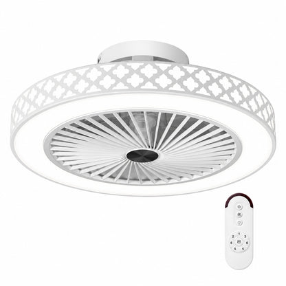 GIVIMO 19 in White White Flush Mount Modern Ceiling Fan with Integrated LED Light Kit with Remote Included