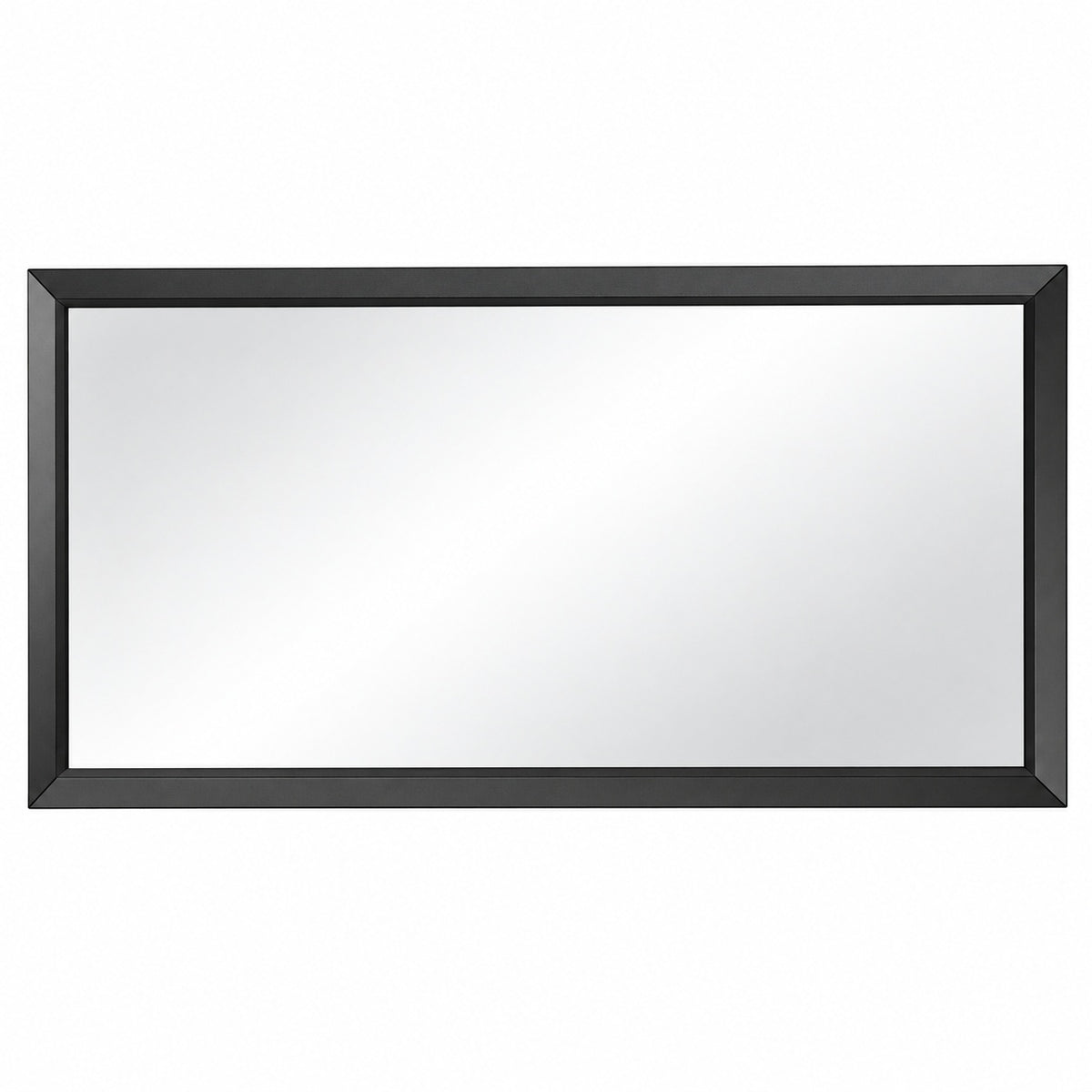KIOTEE 60 in W x 30 in H Rectangular Framed French Cleat Wall Mounted Tempered Glass Bathroom Vanity Mirror in Black