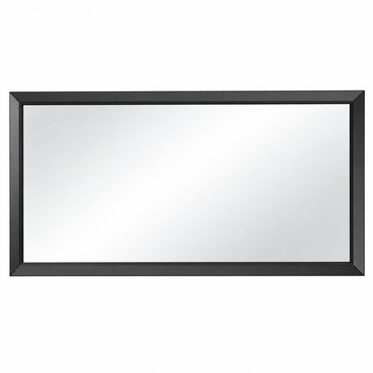 KIOTEE 60 in W x 30 in H Rectangular Framed French Cleat Wall Mounted Tempered Glass Bathroom Vanity Mirror in Black