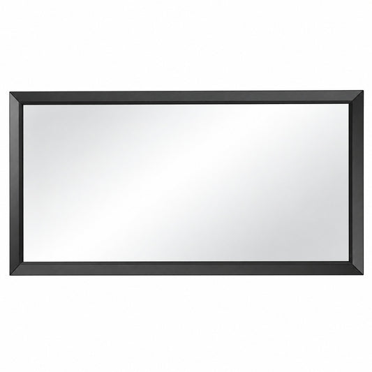 KIOTEE 60 in W x 30 in H Rectangular Framed French Cleat Wall Mounted Tempered Glass Bathroom Vanity Mirror in Black