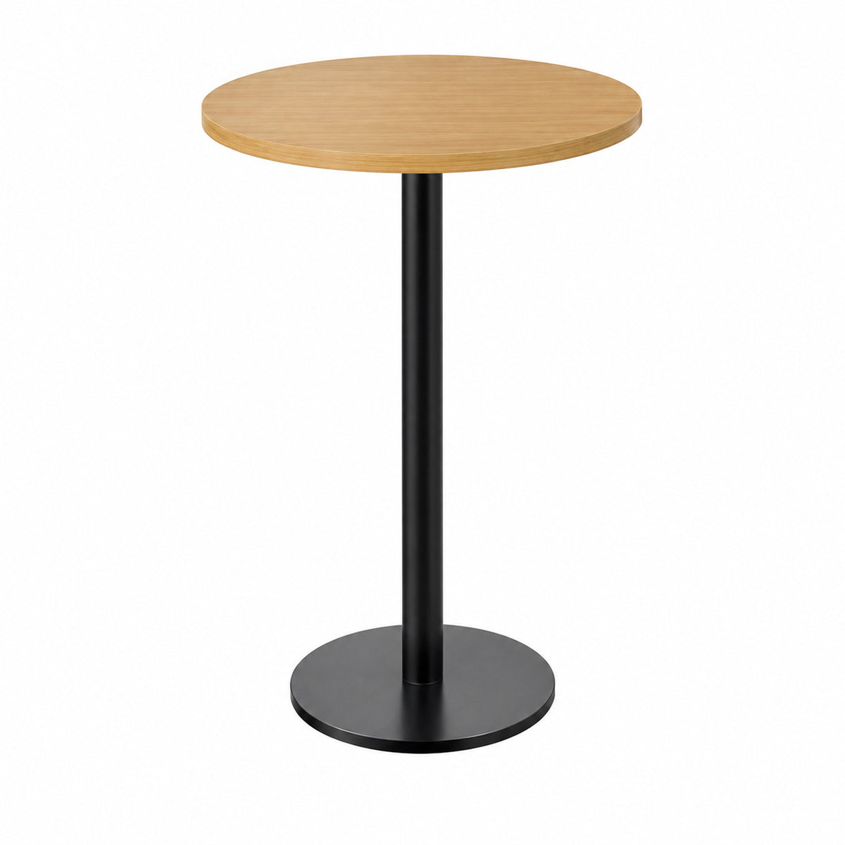 Carnegy Avenue Bennett 42 in H Natural Top Black Base Round Commercial Indoor Bar Table Round Rust Resistant Cast Iron Base Seats 3 CGA GSF 546587 NA HD
