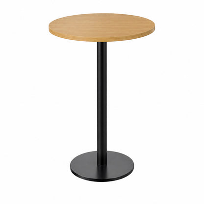 Carnegy Avenue Bennett 42 in H Natural Top Black Base Round Commercial Indoor Bar Table Round Rust Resistant Cast Iron Base Seats 3 CGA GSF 546587 NA HD