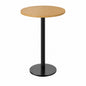 Carnegy Avenue Bennett 42 in H Natural Top Black Base Round Commercial Indoor Bar Table Round Rust Resistant Cast Iron Base Seats 3 CGA GSF 546587 NA HD