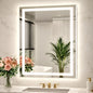 TETOTE 28 in W x 36 in H Rectangular Frameless Wall LED Lighted Bathroom Vanity Mirror with Light with Backlit and Anti Fog HD BM54 7191F