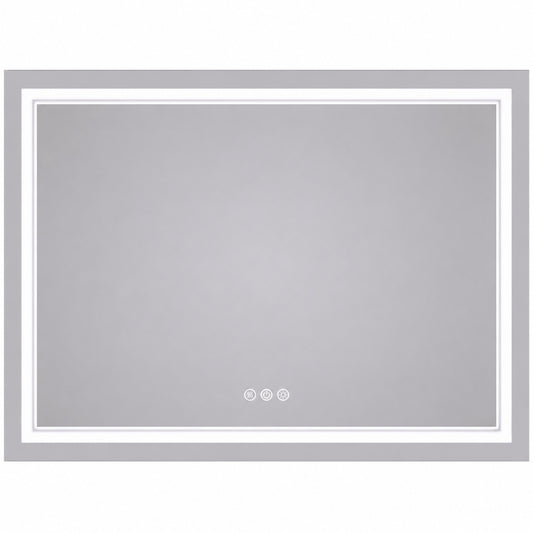 TETOTE 48 in W x 36 in H Rectangular Frameless Wall LED Lighted Bathroom Vanity Mirror with Light with Backlit and Anti Fog