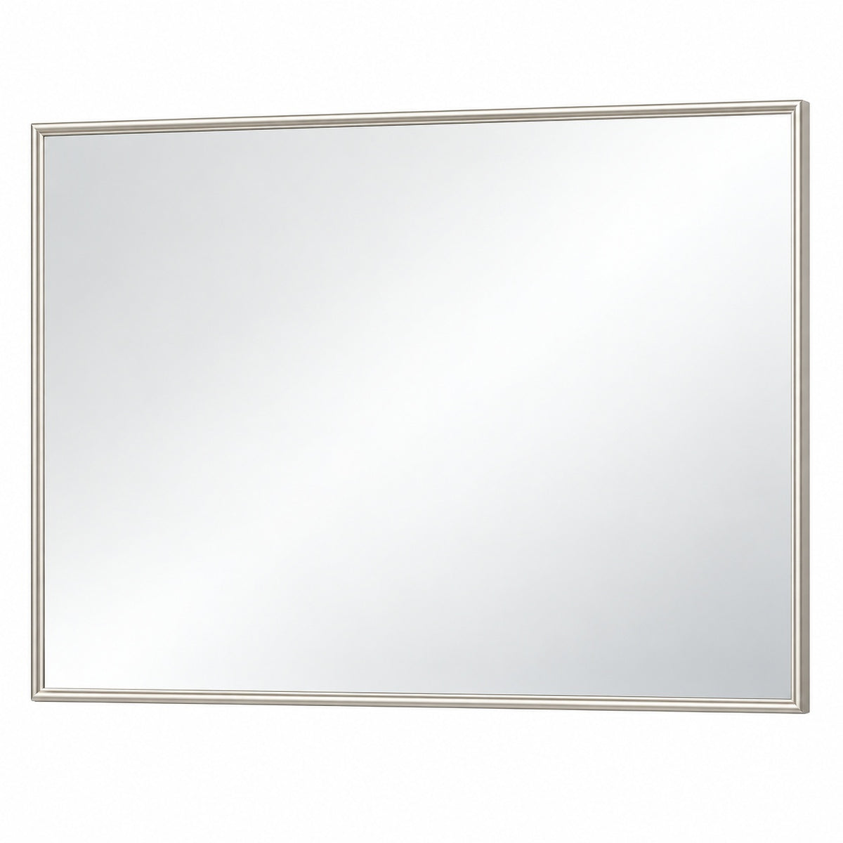 48 in. W x 36 in. H Framed Rectangular Brushed Nickel Mirrors for Bathroom Wall Beveled Mirror Bathroom Vanity Mirror