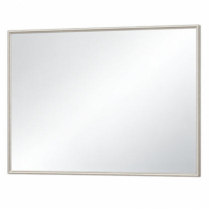 48 in. W x 36 in. H Framed Rectangular Brushed Nickel Mirrors for Bathroom Wall Beveled Mirror Bathroom Vanity Mirror