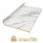 Hampton Bay Wilsonart 8 ft Straight Laminate Countertop Kit in Textured Calcutta Marble with Ora Eased Edge and Loose Backsplash