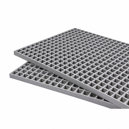 Wellco 3 ft x 6 ft MaxGrid Fiberglass Grating Drain Grates 2 in x 2 in x 0 6 in for Trench Cover Car Washes Pool Deck Gray