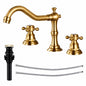 AKLFGN 2 Handles 8 in Widespread Bathroom Faucet 3 Hole Bathroom Sink Faucet in Antique Brass