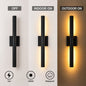 FTL 21 8 Mate Black Long Outdoor Integrated LED Sconce Set of 2 Up and Down LED Lighting Hardwired 12W 3000K Warm white FTL OW 080